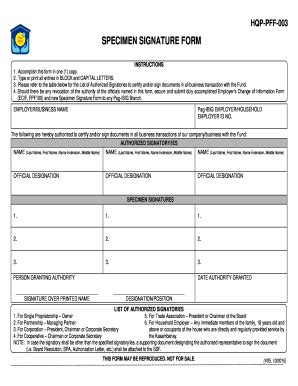 hqp-pff-003|Specimen Signature Form: Instructions .